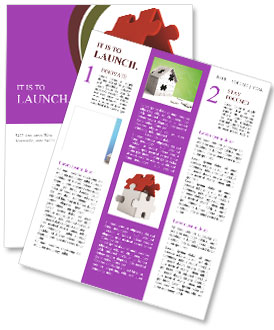 House Made of White Puzzle with Red Roof Newsletter Template