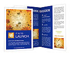 Sepia Autumn Leaves Pattern Brochure Template