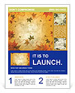 Sepia Autumn Leaves Pattern Flyer Template