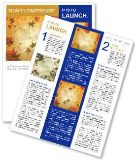 Sepia Autumn Leaves Pattern Newsletter Template