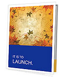 Sepia Autumn Leaves Pattern Presentation Folder