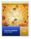 Sepia Autumn Leaves Pattern Word Template