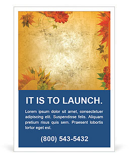Frame with Autumn Flowers Ad Template