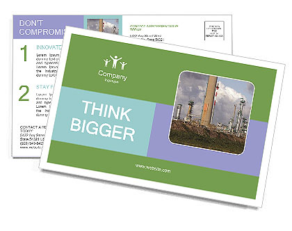 Chimneys at Industrial Zone Postcard Template