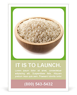 Wooden Bowl with Brown Rice Ad Template
