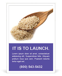 Brown Rice in Wooden Spoon Ad Template