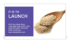 Brown Rice in Wooden Spoon Business Card Template