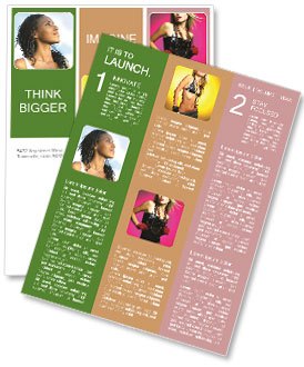 Beautiful Afro American Woman Newsletter Template
