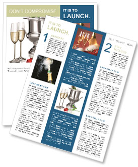 Cooled Bottle of Champagne Newsletter Template