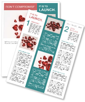 Red Heart Shaped Treasure Gems Newsletter Template