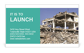 Ruined Office Building Business Card Template