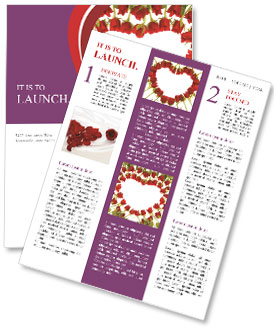 Heart Composition of Roses Newsletter Template