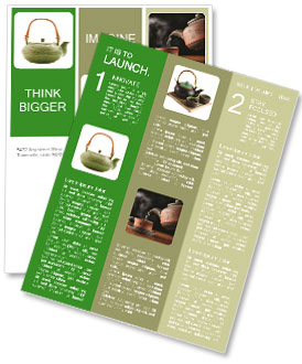 Chinese Pot with Green Tea Newsletter Template