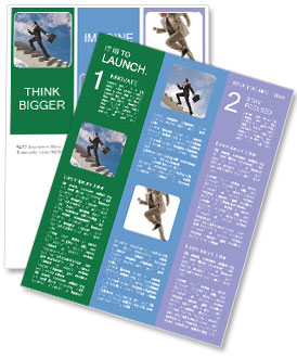 Businessman Climbing Career Staircase Newsletter Template