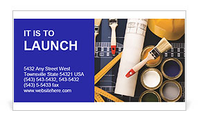 Architecture Building Plan and Colour Samples Business Card Template