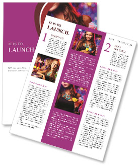 Disco Girl with Cocktail Newsletter Template