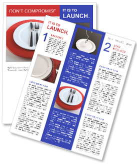 Porcelain Plate with Fork and Knife Newsletter Template