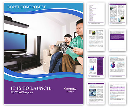 Wife and Husband Watching TV Word Template