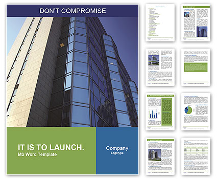 Modern Glass Skyscraper Word Template