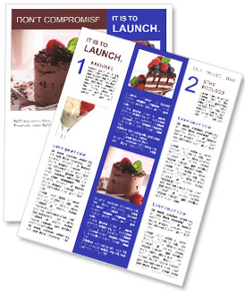 Chocolate Dessert with Raspberries Newsletter Template