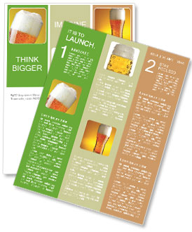 Refreshing Glass of Beer with Froth Newsletter Template
