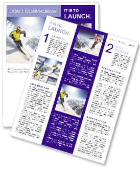 Skier High in Mountains Newsletter Template