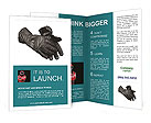 Black Leather Gloves for Professional Biker Brochure Template