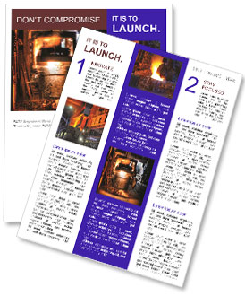 Molten Steel Ladle In An Iron Foundry: A Crucial Component Of The Manufacturing Process Newsletter Template