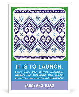 Blue Embroidery Ad Template