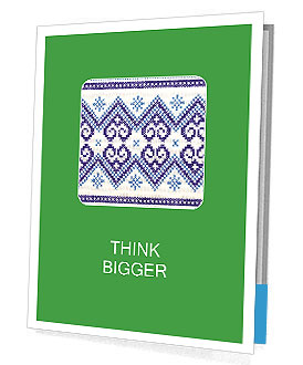 Blue Embroidery Presentation Folder