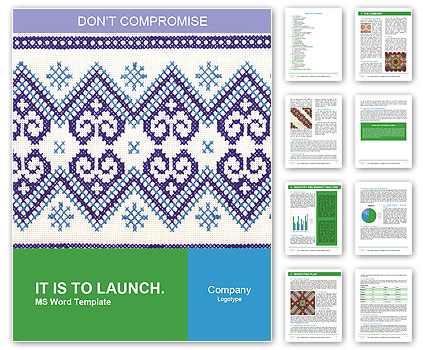 Blue Embroidery Word Template