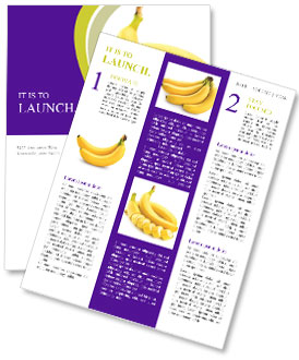 Isolated White Background Image Of Bananas Newsletter Template