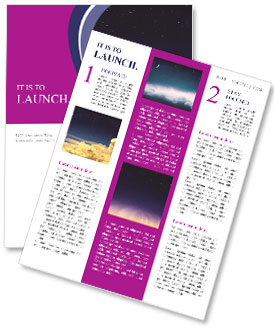 Beautiful Sunset Sky With Wind-Blown Clouds, Crescent Moon, And Stars - Textured Image With Paper Grain Effect Newsletter Template