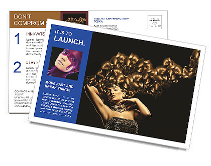 Stunning Lady Flaunting Gorgeous Golden Hair Postcard Template