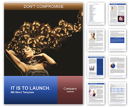 Stunning Lady Flaunting Gorgeous Golden Hair Word Template