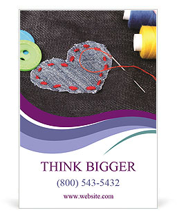 Cute Heart Patch Ad Template