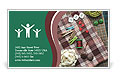 Assorted Sewing Supplies In Closeup On Fabric Surface. Business Card Template