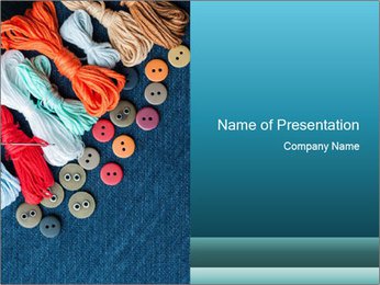 Decorating with Colorful Buttons and Threads PowerPoint Template