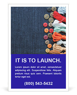 Blue Jeans Background With A Variety Of Buttons And 3D Effects - Perfect For Text Placement Ad Template