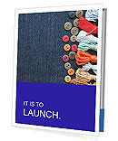Blue Jeans Background With A Variety Of Buttons And 3D Effects - Perfect For Text Placement Presentation Folder