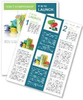 Isolated White Background Of Multiple Thread Bobbins With Needles And Buttons Newsletter Template