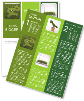 Lawn Mower Art: Man Trims Lawn Into A Dollar Sign Shape - Illustrating Savings And Investment Concept Newsletter Template