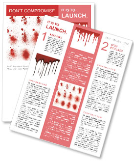 High-Detail Blood Paint Splatters, Spatters, And Sprays Collection Of 12 Isolated On White Newsletter Template