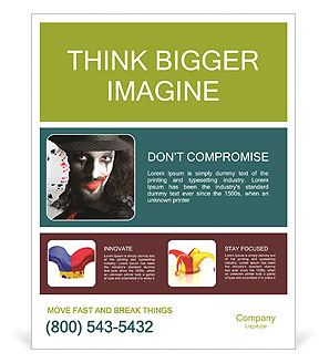 Studio Photoshoot Of Joker Holding Playing Cards Poster Template