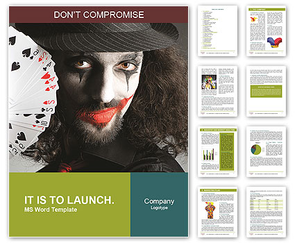 Studio Photoshoot Of Joker Holding Playing Cards Word Template