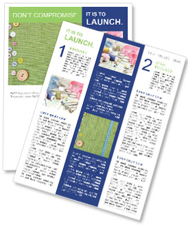 Sewing-Themed Backdrop: Green Canvas With Button Accents Newsletter Template