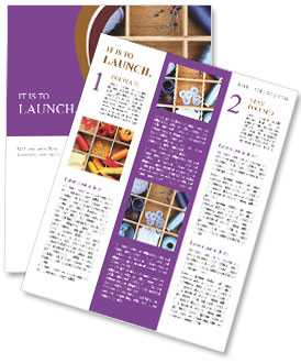 Closeup Of Wooden Box With Sewing Materials Newsletter Template