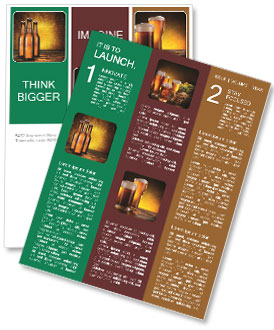 Cold Refreshment: A Close-Up Shot Of Three Beer Bottles Newsletter Template