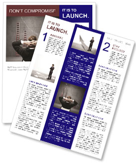 Businessman Sitting In Front Of Ladder Background: A Professional Image Newsletter Template