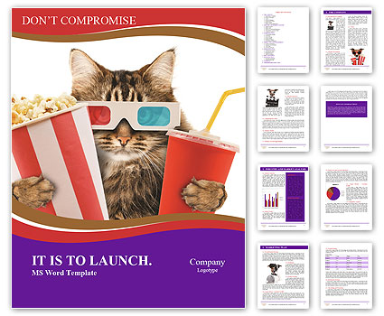 Feline Enjoying A Film: A Cat's Perspective On Movie Time Word Template